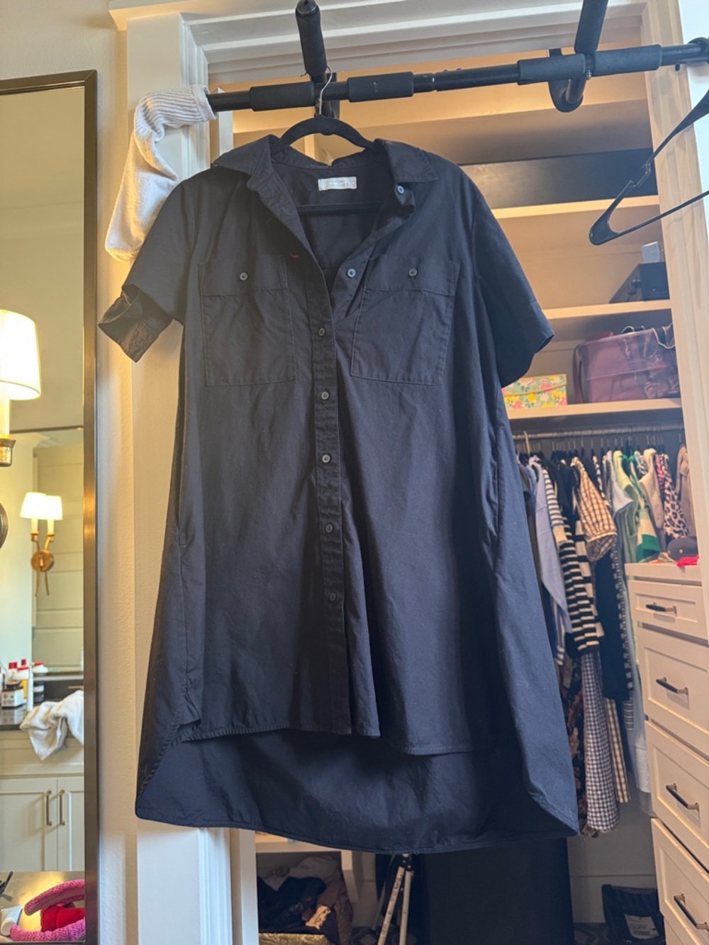 Everlane Black High-Low Shirt Dress